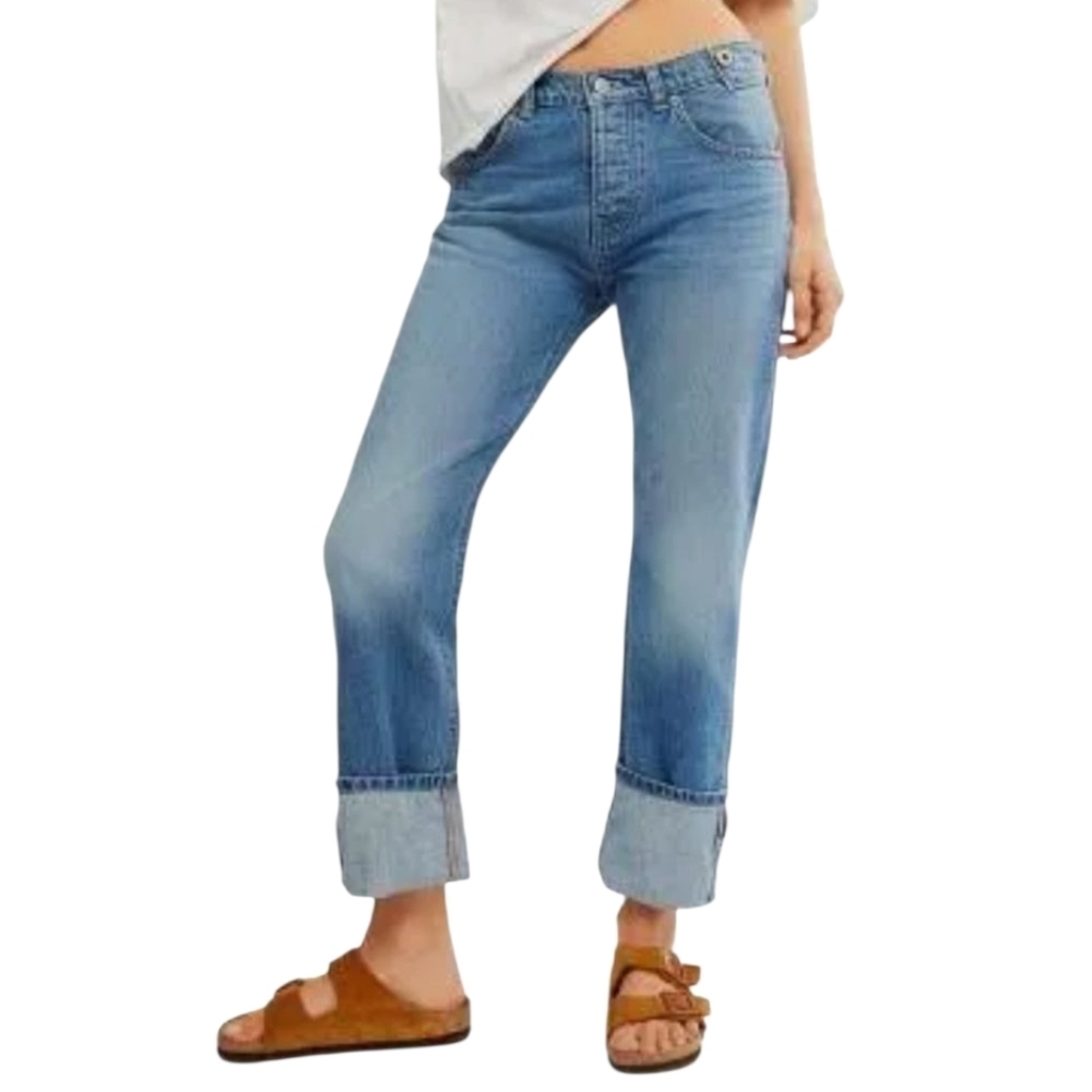 $148 NWT FREE PEOPLE Slim Shade Selvedge Jean 28